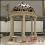 石材公園黃銹石涼亭現貨